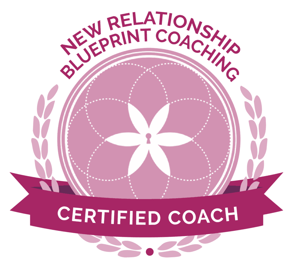 Certified coach badge for New Relationship Blueprint program by Emilee Garfield.